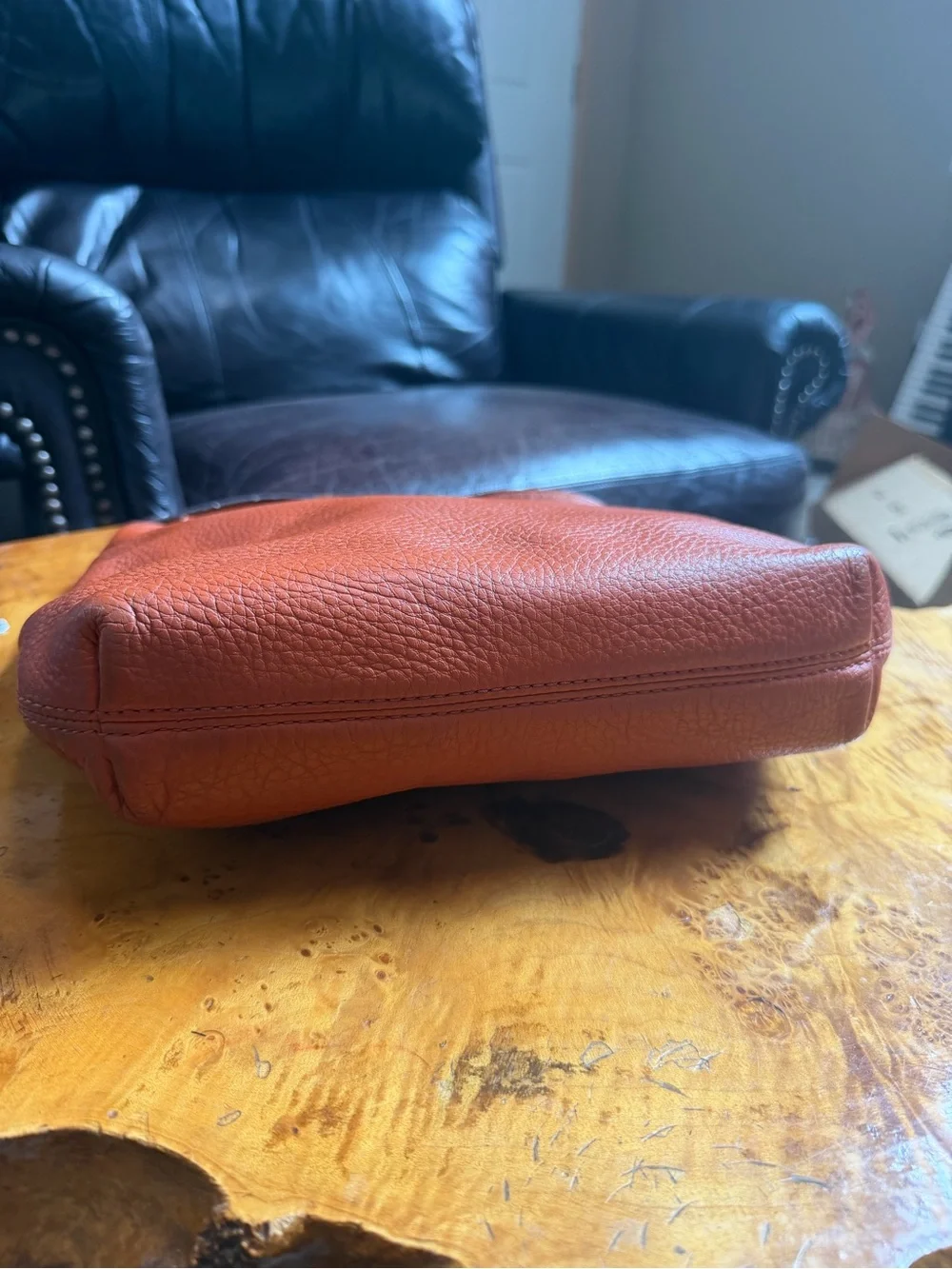 Michael Kors Fulton Medium Shoulder Tote Bag - Pebbled Leather - Mandarin Orange